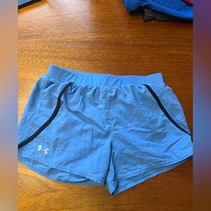 Under Armour Women's Blue Athletic Shorts with Black Details